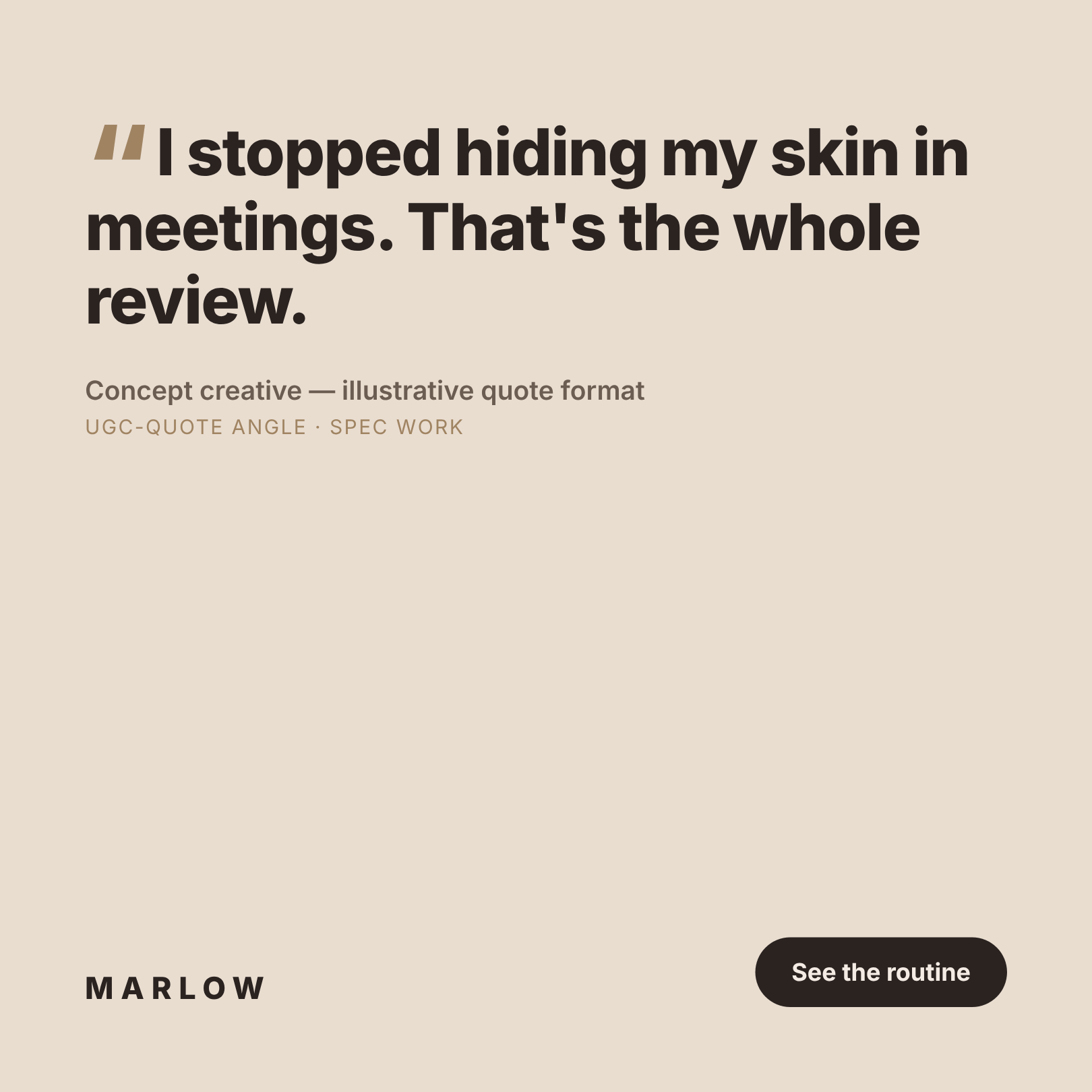 MARLOW static ad — concept quote angle