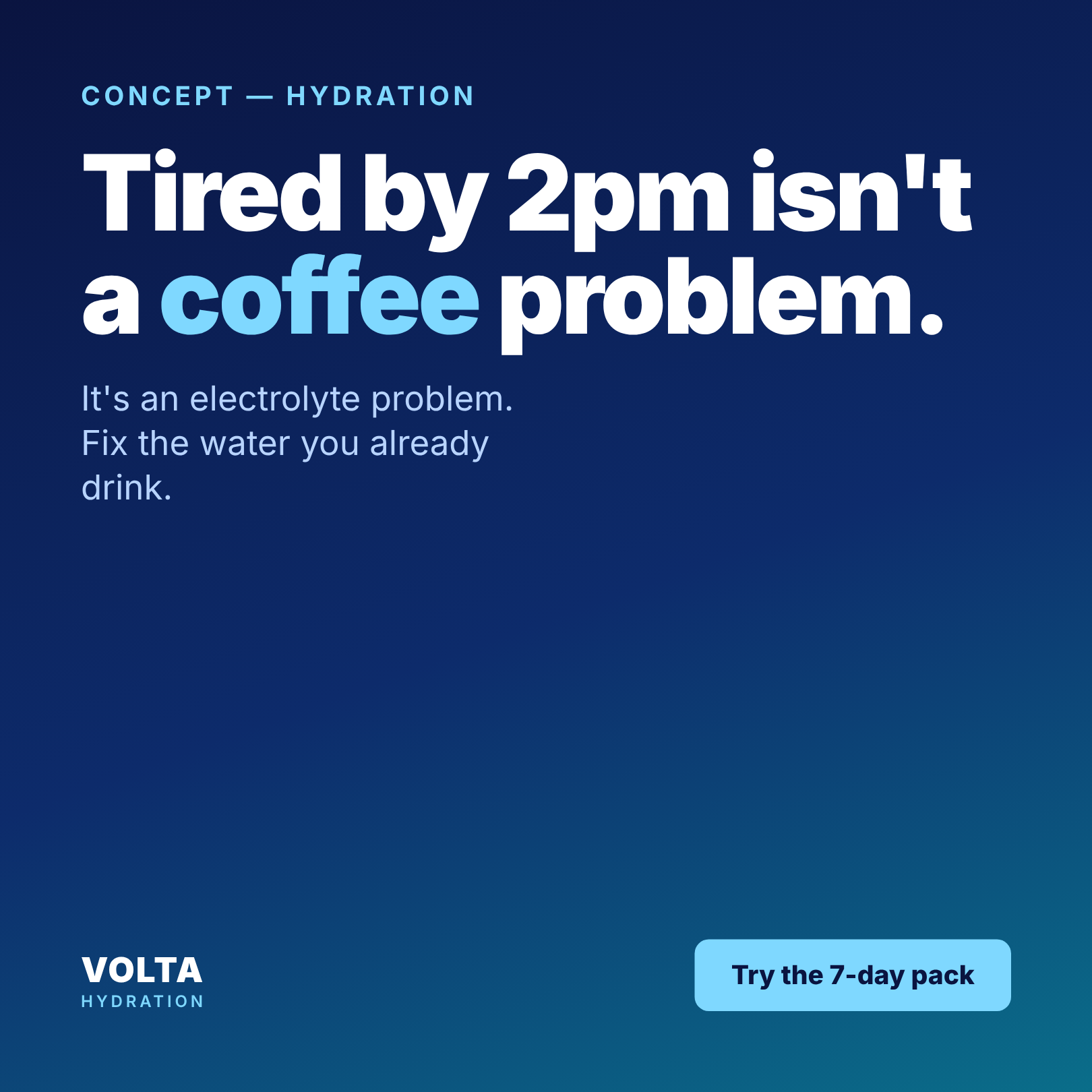 VOLTA static ad — problem callout angle